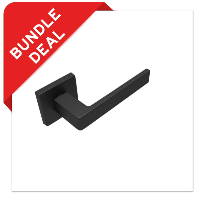 Sluitwerkpakketten met Deurkruk Quadrate 28 Regular Zwart